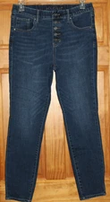JAG Valentina Skinny Pull-on Stretch Jeans Women's 12 Button Fly Dark Wash EUC