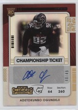 2021 Contenders Rookie Championship Ticket 40/49 Adetokunbo Ogundeji Auto s1i