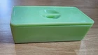 Vintage Fire-King Jadeite Refrigerator Dish with Lid Green Milk Glass 8.5 Inch