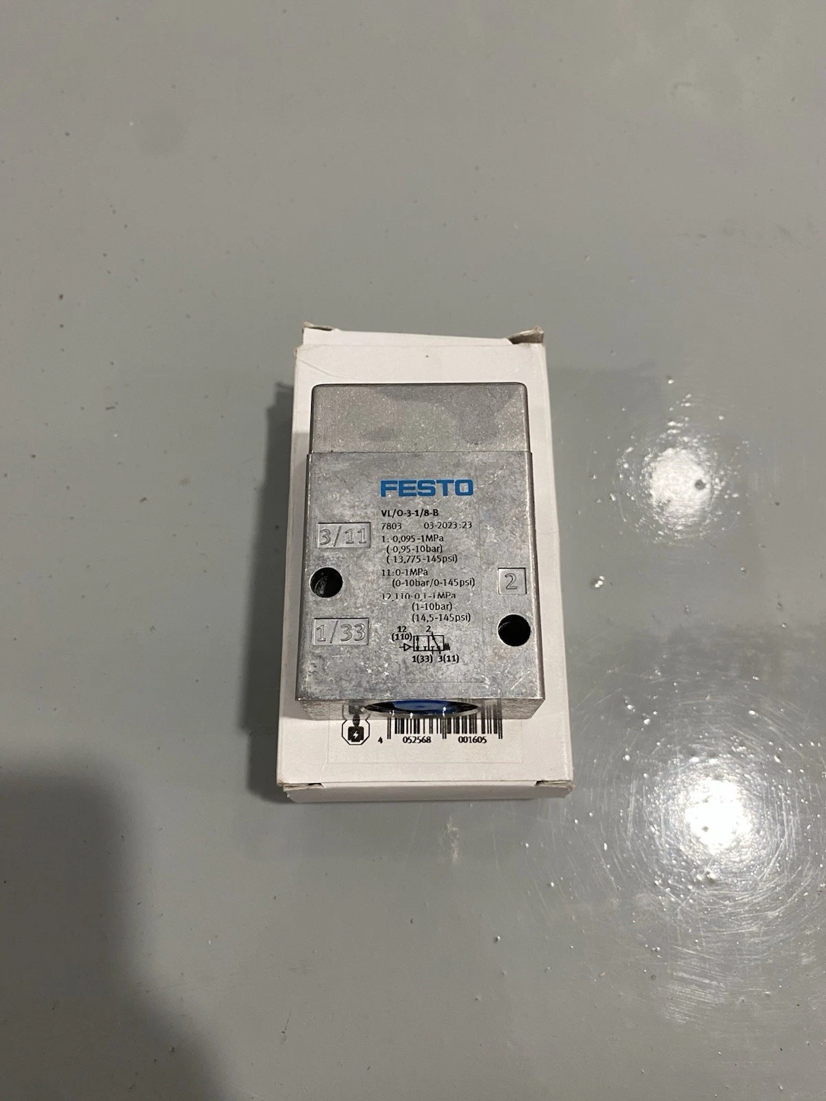 Festo VL/0-3-1/8-B 7803 Pneumatic Valve Solenoid Brand New 2
