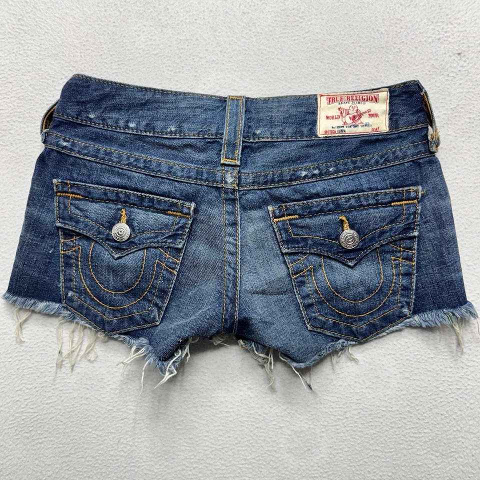 True Religion Keira Blue Jean Denim Shorts Sz 29” - Image 2 of 4