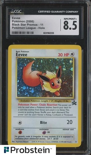 2000 Pokemon BSP Pokemon League #11 Eevee CGC 8.5 NM/MINT+