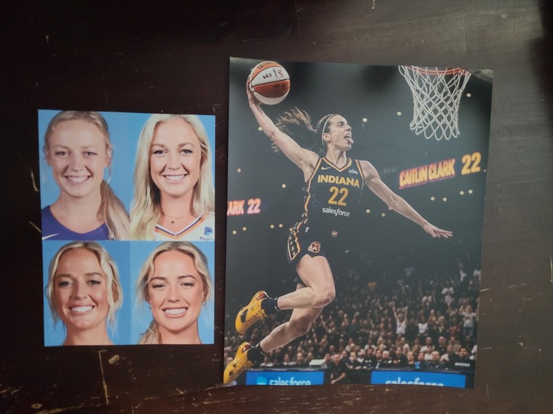 Sophie Cunningham 5x7. Caitlin Clark 8x10. Free Shipping.
