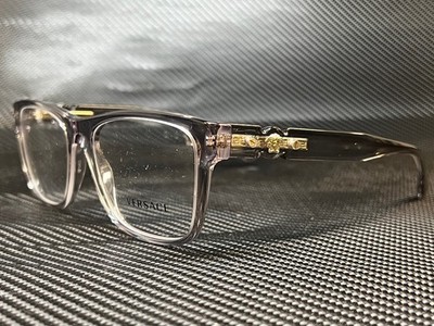 VERSACE VE3303 593 Transparent Grey Rectangle 57 mm Men's Eyeglasses