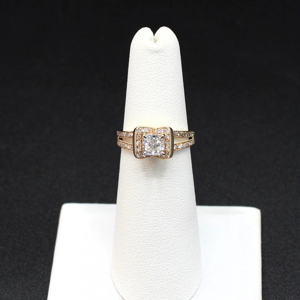 GIA 1.28CT D VS1 NATURAL DIAMOND CERTIFIED ENGAGEMENT RING 14k YG WEDDING BAND! - Image 4 of 4
