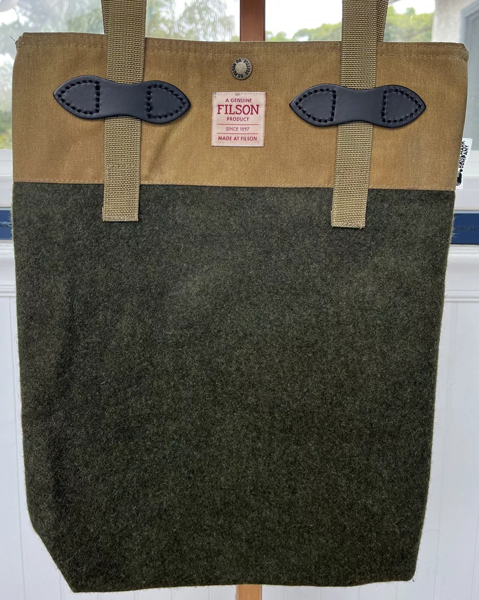 Filson Wool Riverkeeper Green Khaki Nylon Strap Tote Bag TLC eBay