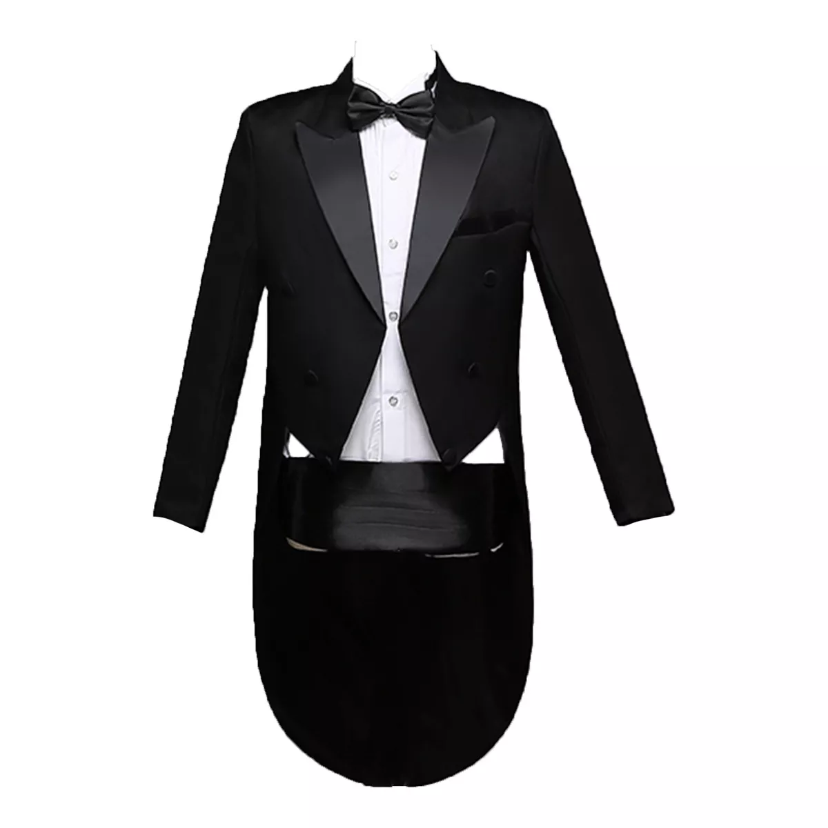 Men s 4 Pieces Tailcoat Jacket Tuxedo Suits Formal Magic Show Musician Costume