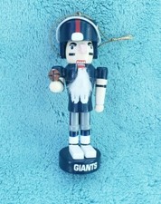 NY Giants Wood Nutcracker mini 3 1/2"  Vintage retired Christmas NFL