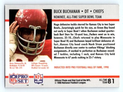 1990-91 Pro Set Super Bowl XXV Silver Anniversary #81 Buck