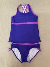 LL Bean 16 Girls Purple Tankini Swimsuit Set