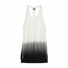 Icebreaker Sz  Nomi Racerback Dress Dipdye Snow/Black Cool-Lite Merino Wool