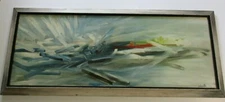 DAVID HOLSWORTH PAINTING 48 INCHES ABSTRACT EXPRESSIONISM MID CENTURY MODERNISM