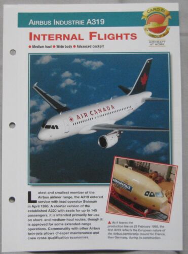 Aircraft of the World Card 61 , Group 8 - Airbus Industrie A319 - Afbeelding 1 van 2