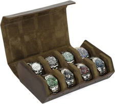 Crazy Horse Leather Watch Case for Men Large Capacity Watch Travel Box Watches S