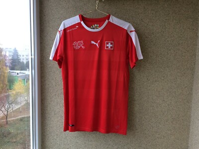 Schweiz Home Fußballtrikot 2016/2018 Trikot M Puma Soccer Swiss Camsita ROT