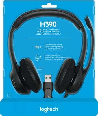Logitech Headset H390 USB Stereo mit Mikrofon schwarz 981-000406