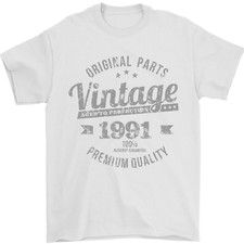 Vintage Year 35th Birthday 1991 Mens T-Shirt 100 Cotton