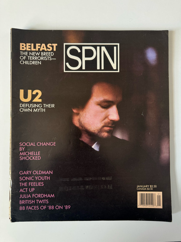 SPIN MAGAZINE - U2 COVER - 1989 JANUARY RARE 