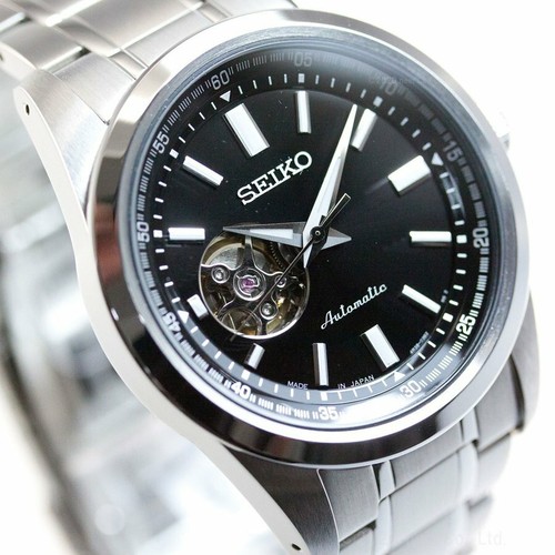 Seiko Selection SCVE053 Automatic Mechanical Skeleton Men Watch Black 42mm 4R38 - Picture 3 of 20