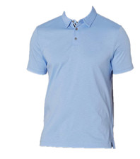 Perry Ellis Men's Ultra Soft Touch Slub Short Sleeve Polo Shirt,Blue, XXL