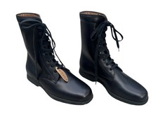 Tod’s Size 5 (EU 35) Combat Boots Black Leather Ankle Mid Calf Lace Up