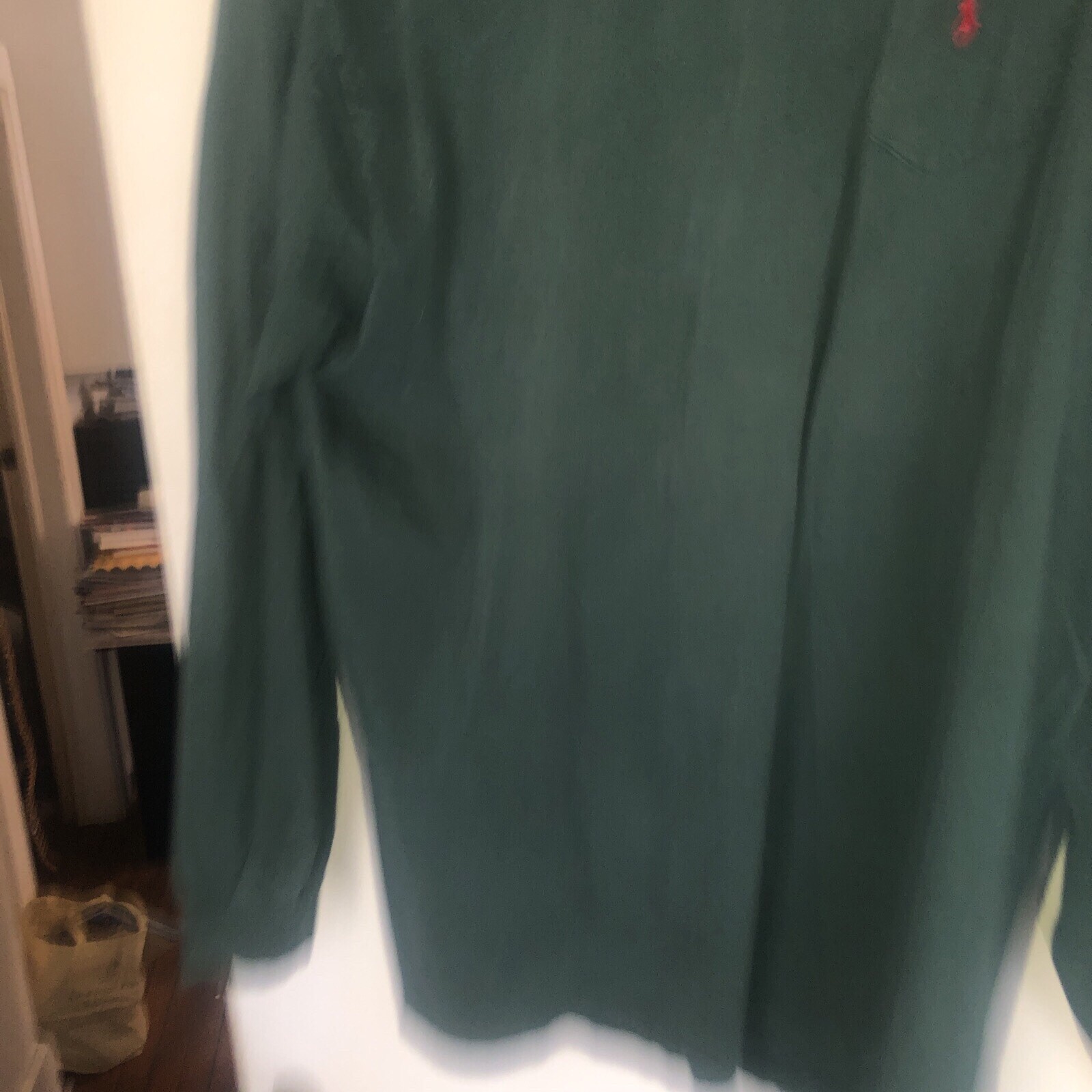 VINTAGE Polo Ralph Lauren Camicia Adulto XLGreen Pony Manica Lunga Tasca Uomo