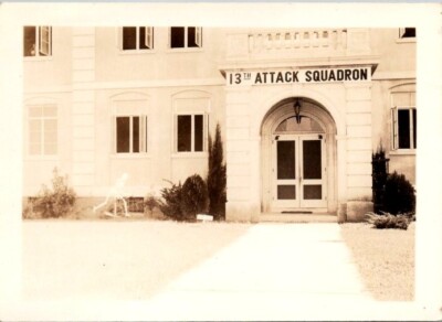 Real Photo 13th Attack Squadron ''The Reapers'' Headquarters and Reaper Skeleton