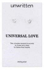 Unwritten Open Heart Stud Earrings in Sterling Silver
