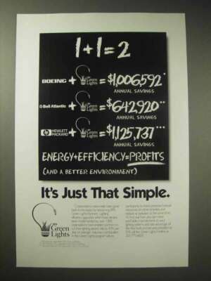 1996 EPA Green Lights Advertisement - It's Just That Simple | eBay