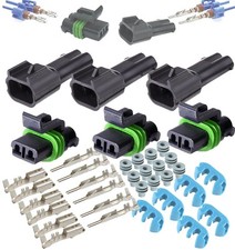 3-SET Delphi Metri-Pack 280 Series 2-Way Connector 14 12 AWG Sealed Waterproof