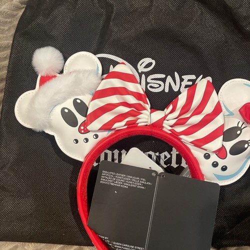 Loungefly Disney Christmas Snowman Minnie Mickey Loungefly Ears Headband - Picture 2 of 4