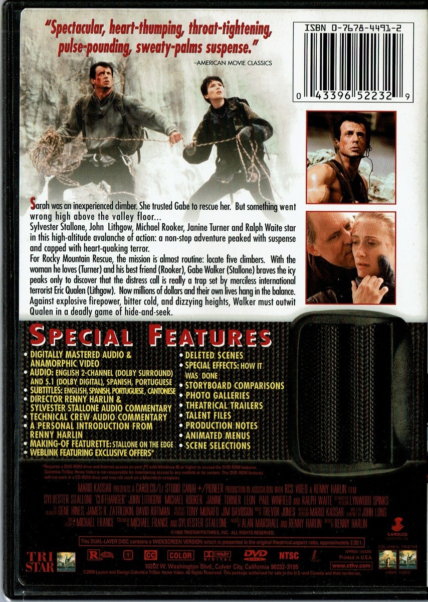 Cliffhanger (DVD) B11 43396522329| eBay