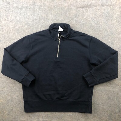 ZARA Sweatshirt Womens Medium Long Sleeve 1/4 Zip Preppy