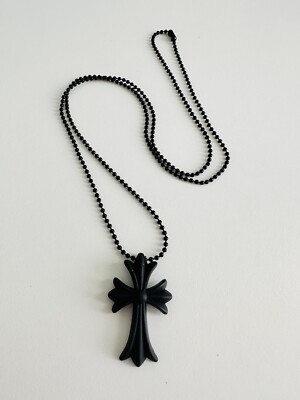Chrome Hearts Tokyo 20th Anniversary Black Cross Rubber Necklace