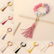 Beaded Keychain Bracelet Beaded Keychain with Tassels Women Can Hang Wallets Key