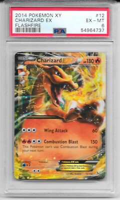 2014 Pokemon XY Charizard EX Flashfire PSA 6 #12 RARE Beautiful