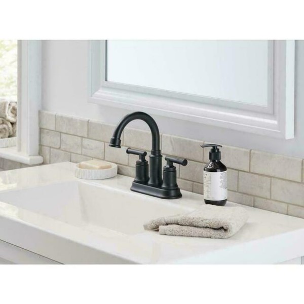 Glacier Bay Oswell 4" Centerset 2Handle HighArc Bathroom Sink Faucet