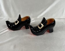 Halloween Witch Shoes (2) Ceramic Mixed Uses RARE 7?L 3?W 4.5?T Vintage MINT!!