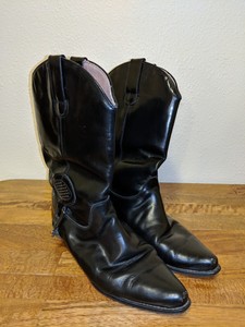 black leather boots ebay