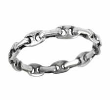 Sterling Silver Link Chain Design Ring