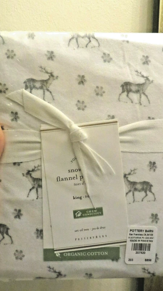 Juego de 2 fundas de almohada para fiesta de cumpleaños casa de nieve ciervo ciervo rey granero de cerámica Foto 3 de 4