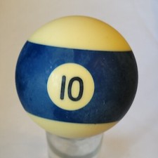 Vintage Number 10 Blue Striped Replacement Pool Ball Non-Shiny Matte Finish