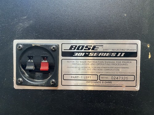 Vintage BOSE 301 Series II Direct Reflecting Speakers L/R Pair Made in USA Left - Picture 11 of 23