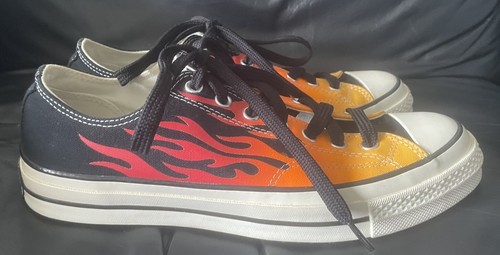 HERRENGRÖSSE UK 10 CHUCK TAYLOR FLAMMEN ORANGE UND SCHWARZ CONVERSE MINIMALE GEBRAUCHSSPUREN - Bild 2 von 9