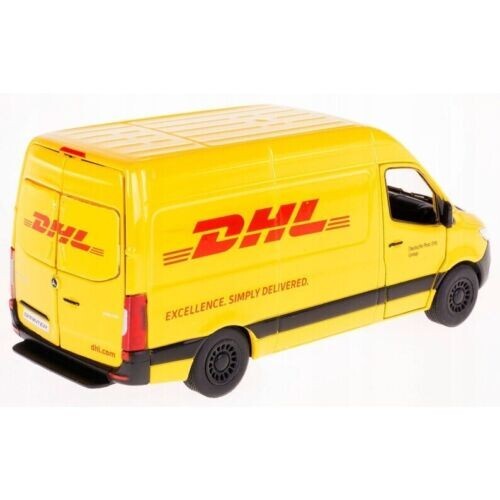 KINSMART DIE CAST MERCEDES BENZ SPRINTER DHL EDITION 1:48 - PULL BACK VANS CAR