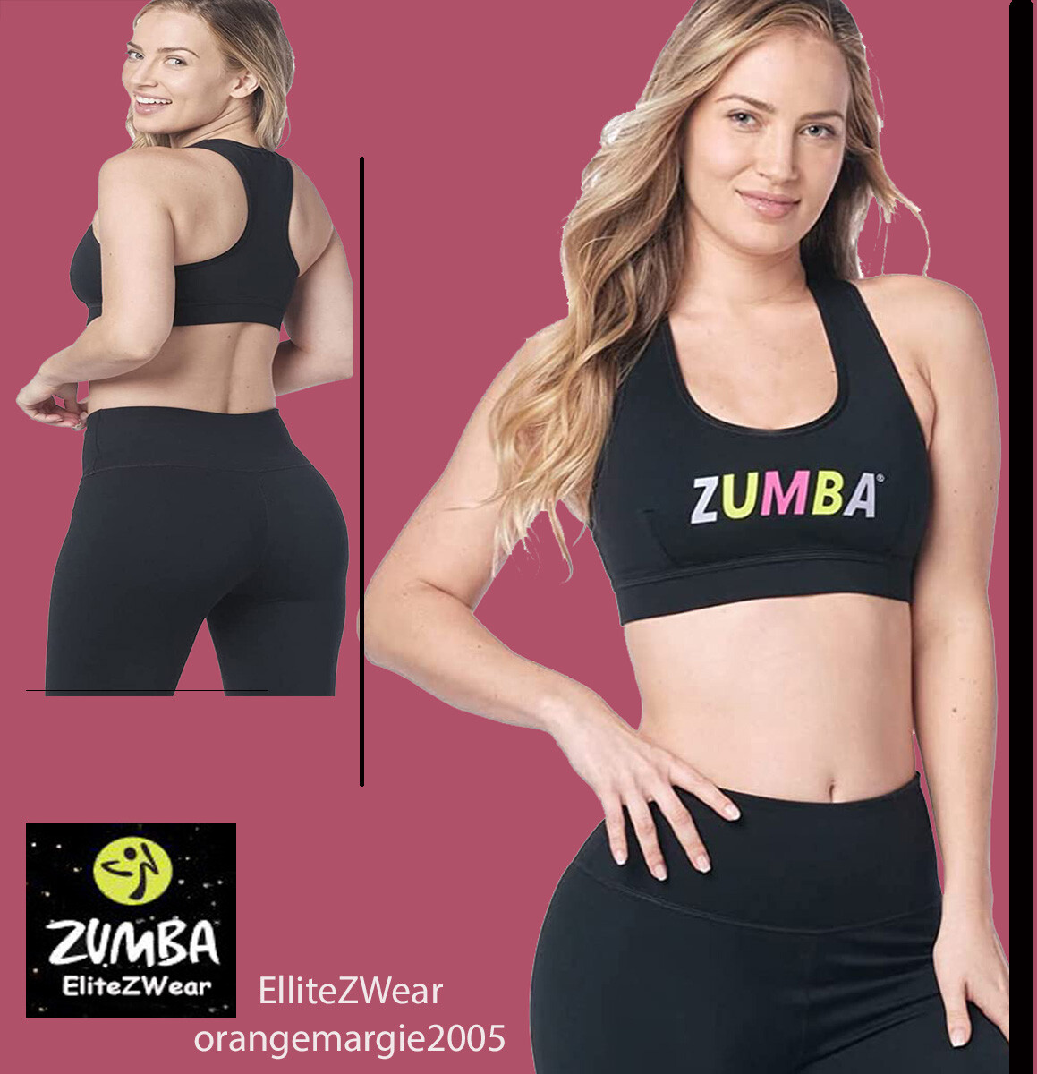 ZUMBA SCOOP CROP TANK SPORTS BRA Rare Convention Exclusive