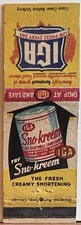 IGA Sno-Kreem Pure Vegetable Shortening Vintage Matchbook Cover