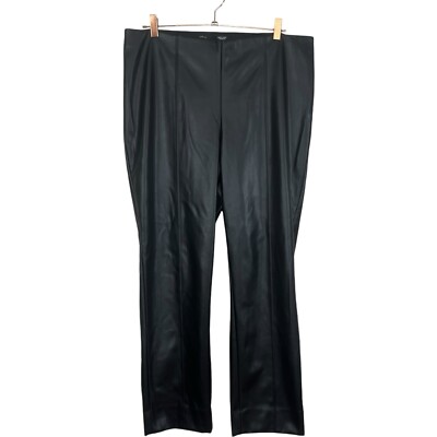Simply Vera Wang Faux Leather Pull On Pants Womens Size XL Stretch Black  Vegan | eBay