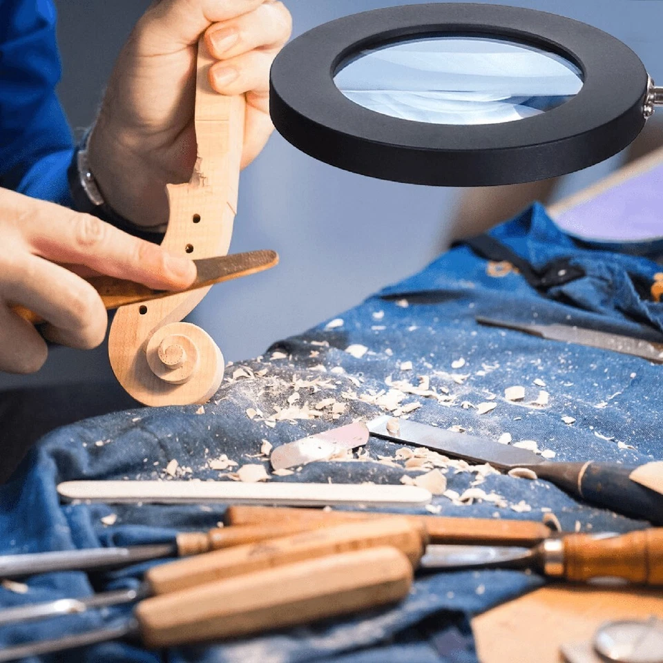 Lupe mit Licht und Ständer 10X stufenlos dimmbare LED-Schreibtischlampe 72 LED - Bild 4 von 4