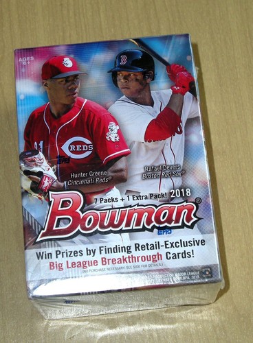 2018 Bowman baseball sealed retail BLASTER box Ohtani green autograph? - Picture 2 of 2